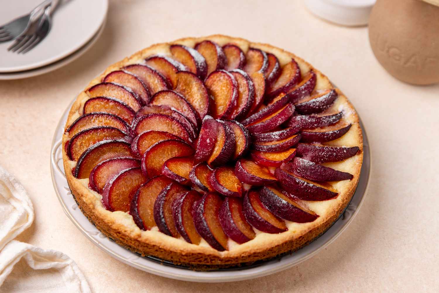 Macadamia and Davidson’s Plum Tart with Wattleseed Crust
