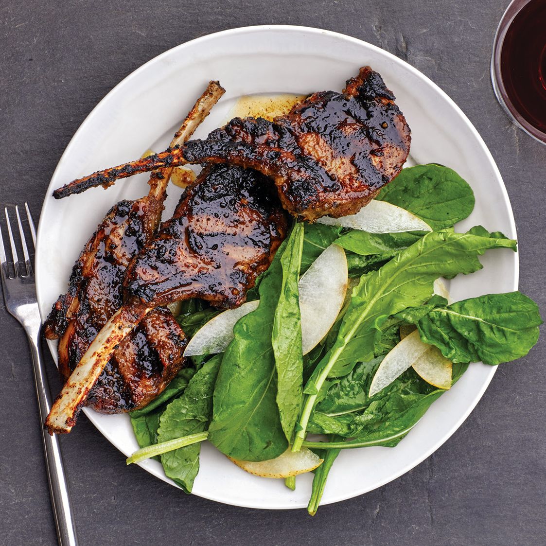 Smoky Lemongrass Lamb Chops with Grilled Vegetable Medley