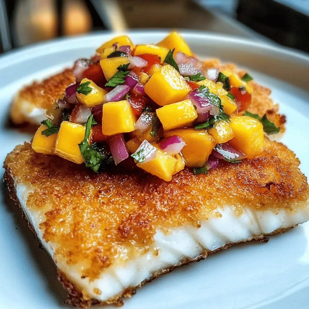 Coconut-Crusted Barramundi with Passionfruit Salsa