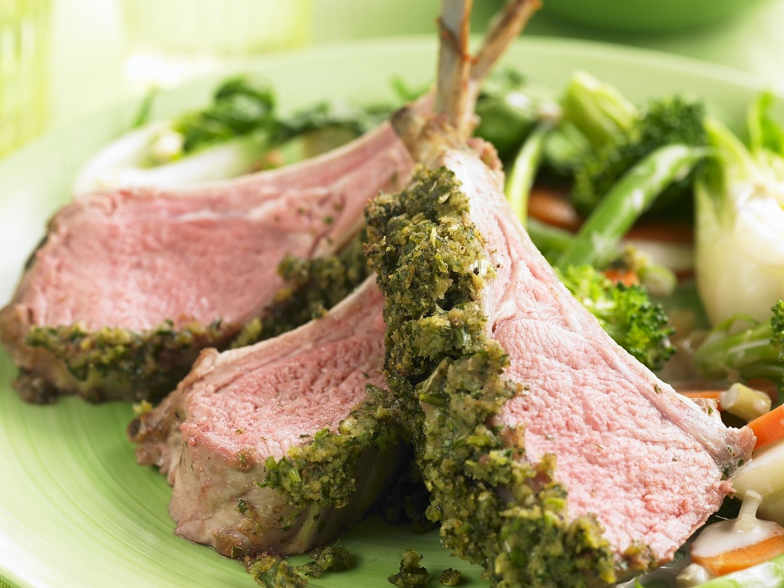 Herb-Crusted Lamb Chops with Honey-Glazed Carrots