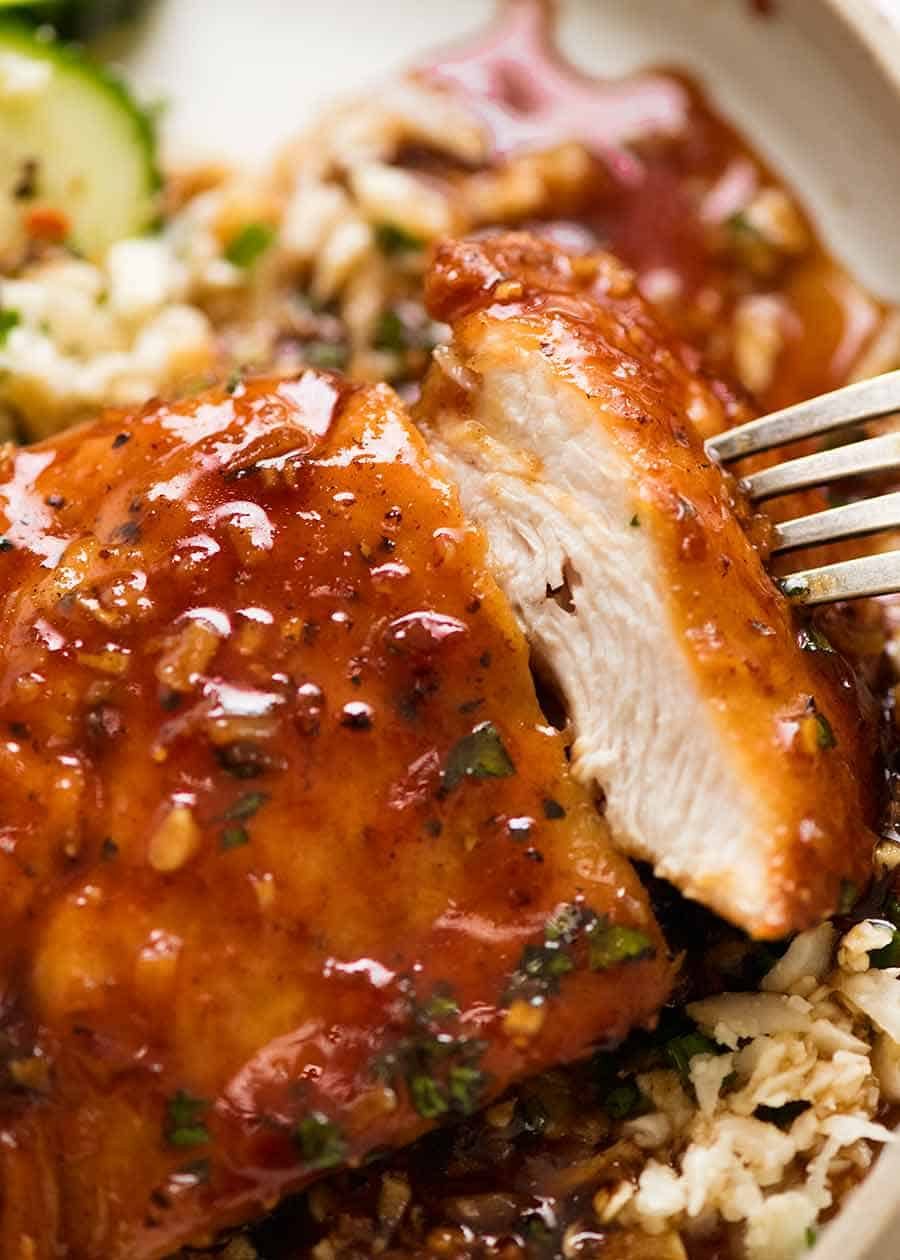 Sautéed Chicken with Garlic and Honey Glaze