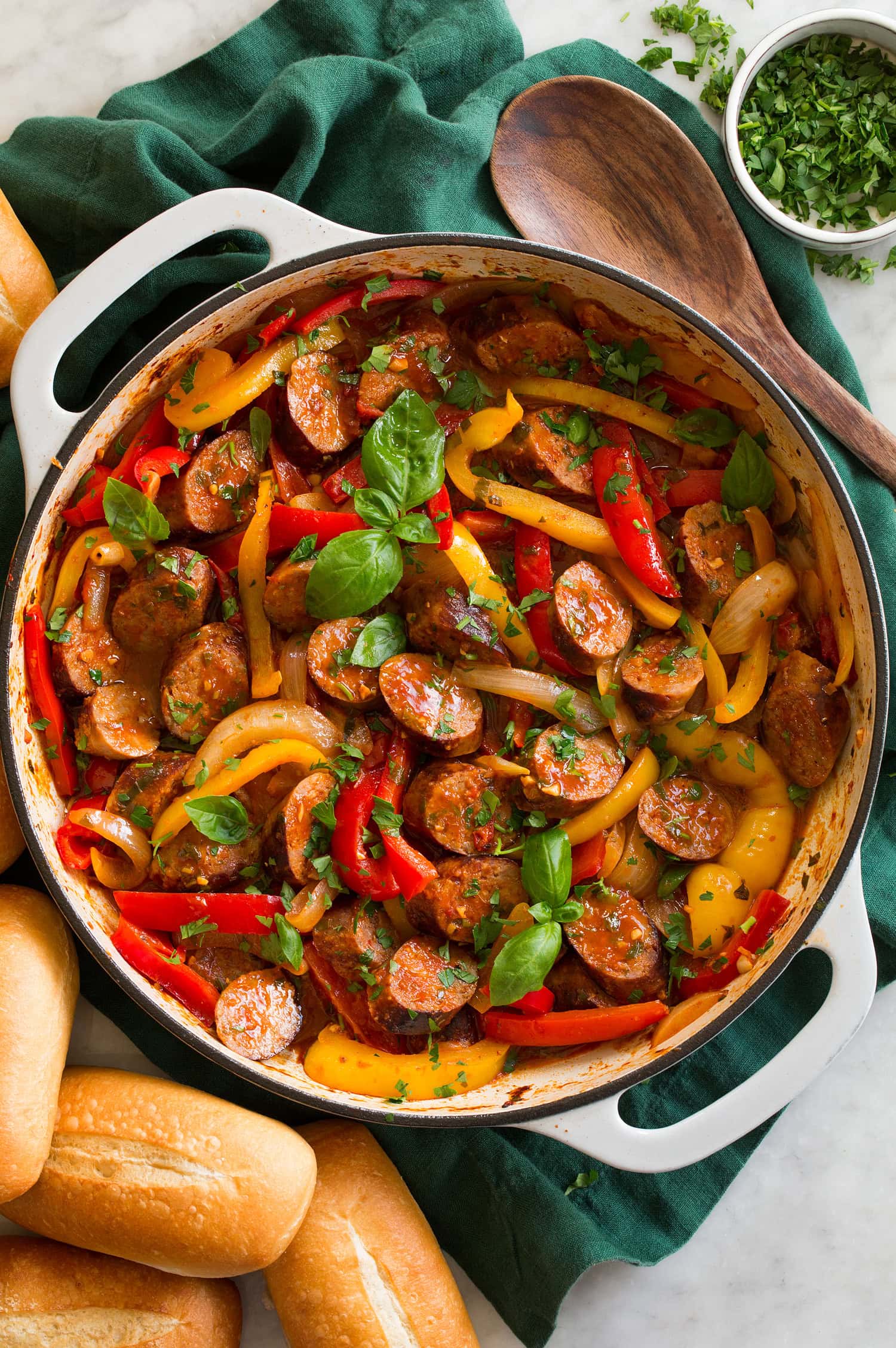Pan-Seared Italian Sausage with Roasted Bell Peppers