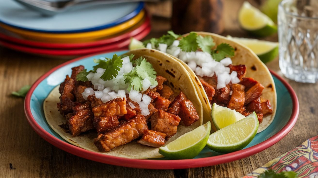 Regional-Spiced Pork Tacos with Pickled Onion and Cilantro