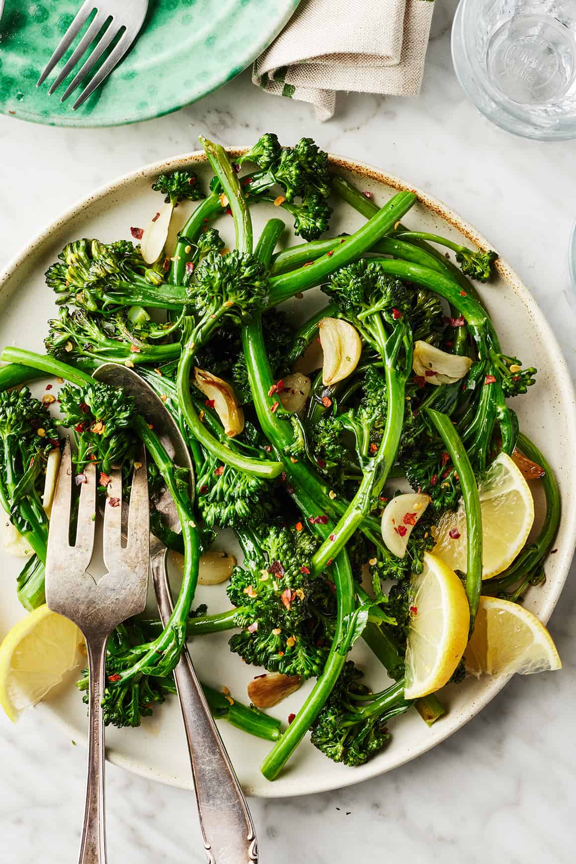Charred Broccolini with Lemon Garlic Butter