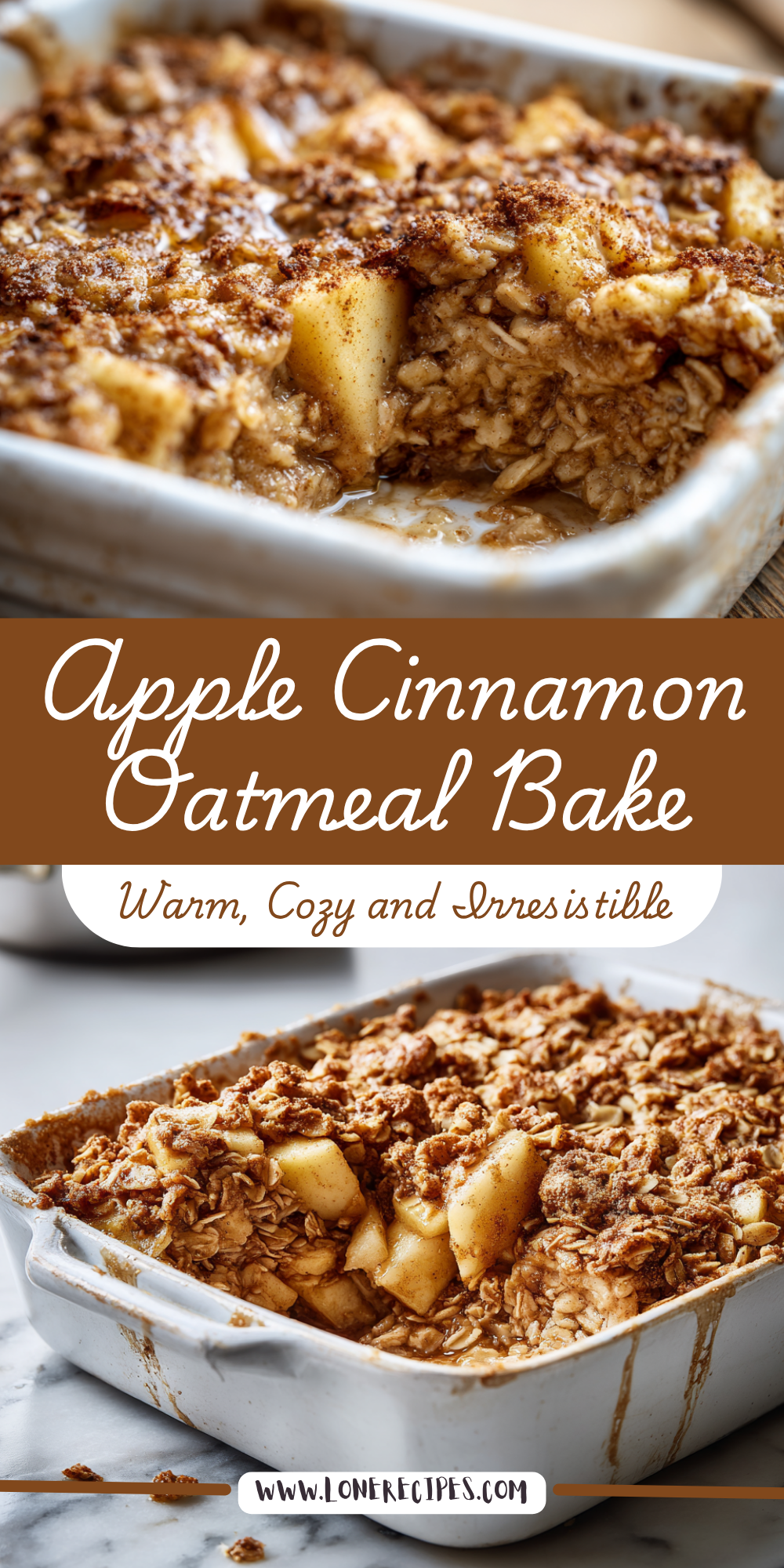 Cinnamon-Spiced Apple and Pecan Oatmeal Bake