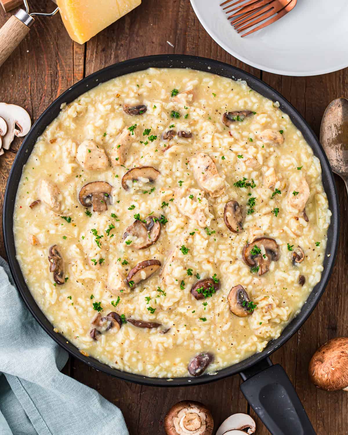 One-Pot Creamy Chicken and Mushroom Risotto