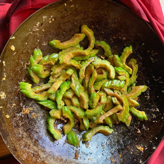 Pan-Seared Bitter Melon Stir-Fry with Garlic and Soy