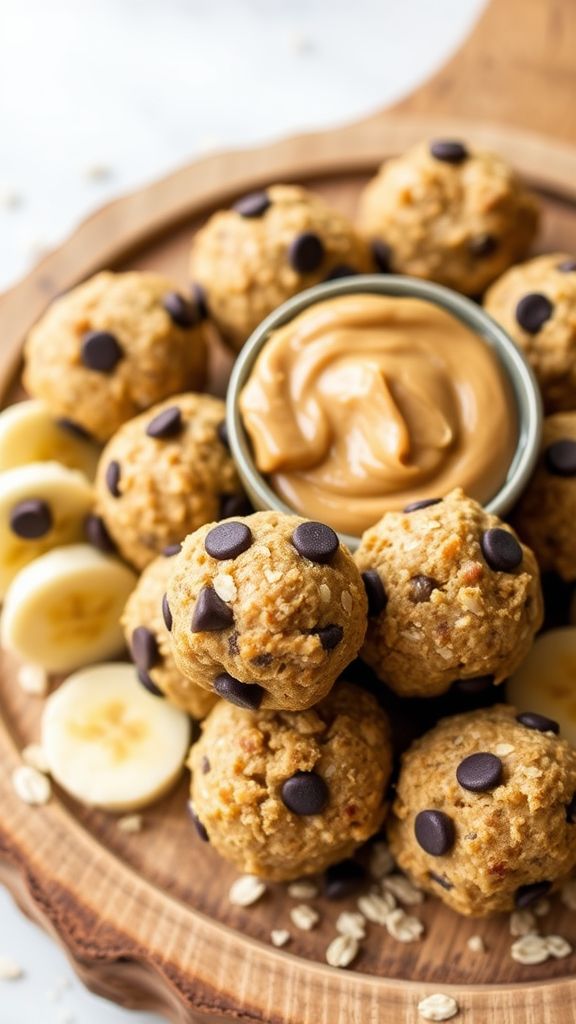 No-Bake Peanut Butter Banana Energy Bites with Oats and Honey