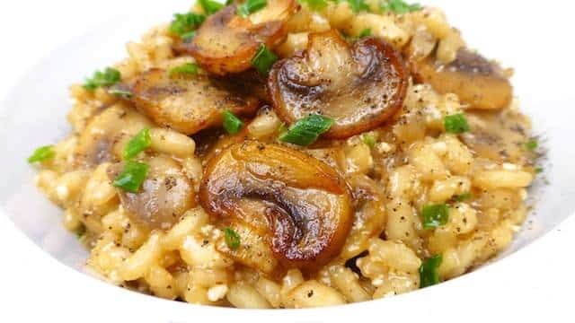 Bitter Beer Risotto with Mushroom Reduction
