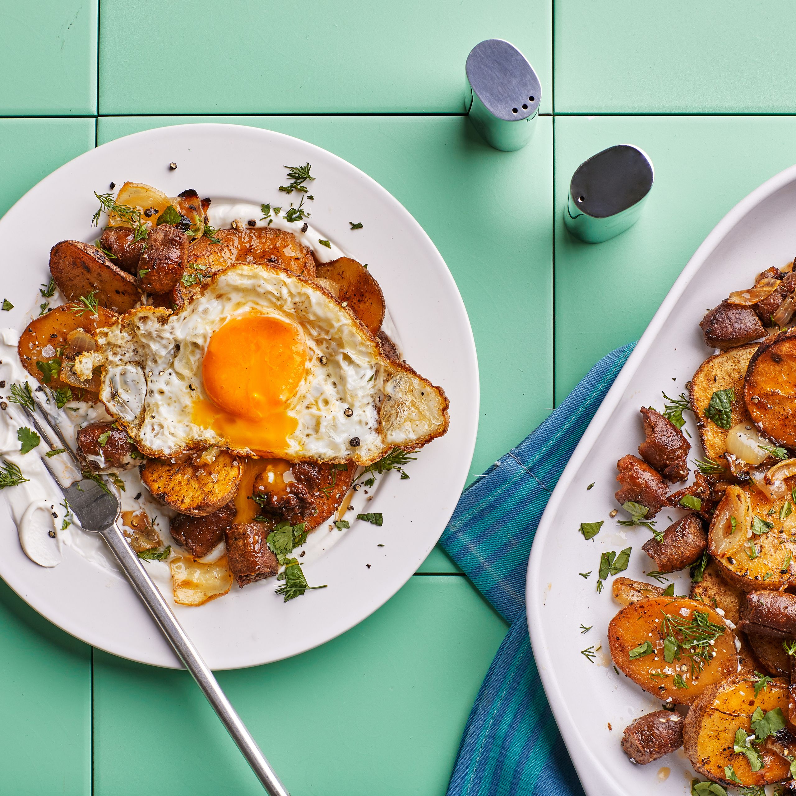 Pan-Seared Chorizo and Potato Hash with Fried Eggs