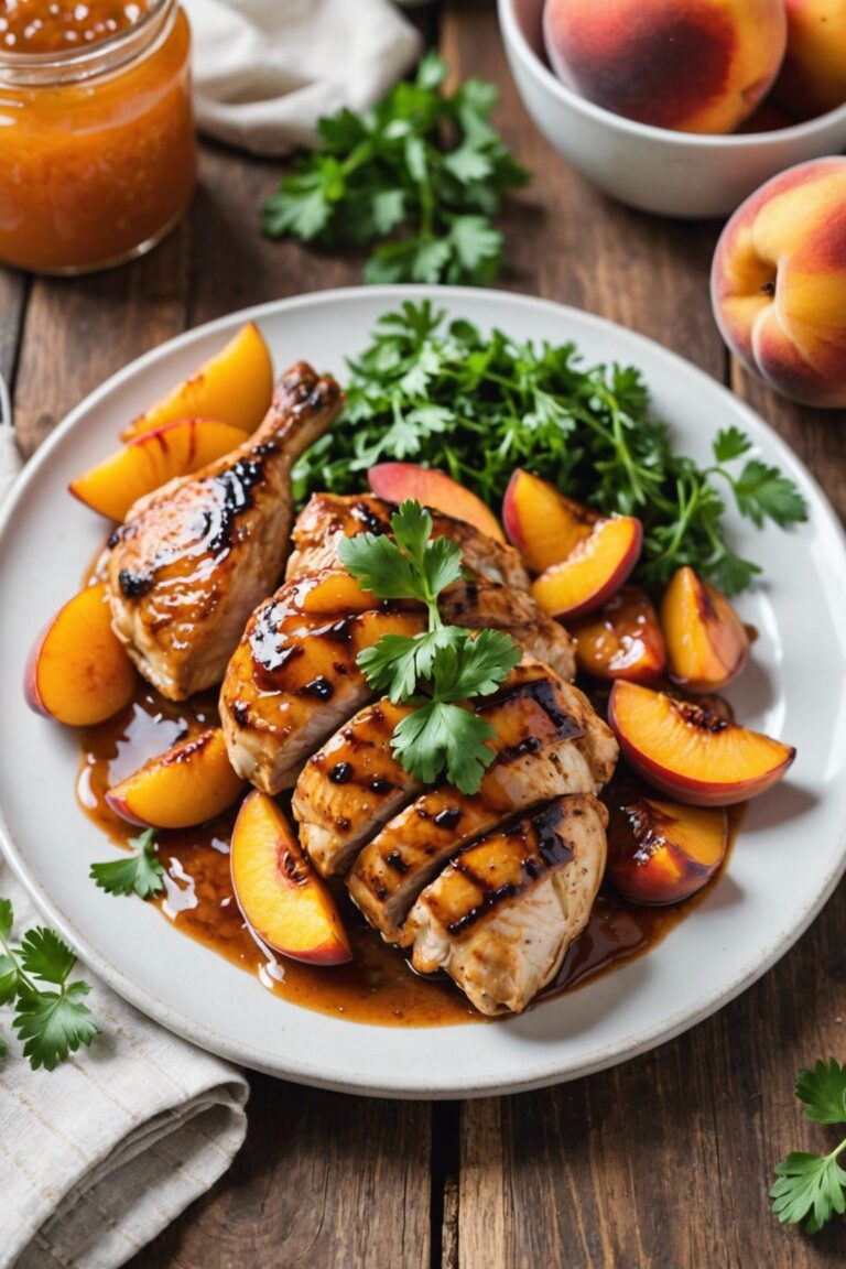 Summer Solstice Grilled Chicken with Peach Salsa