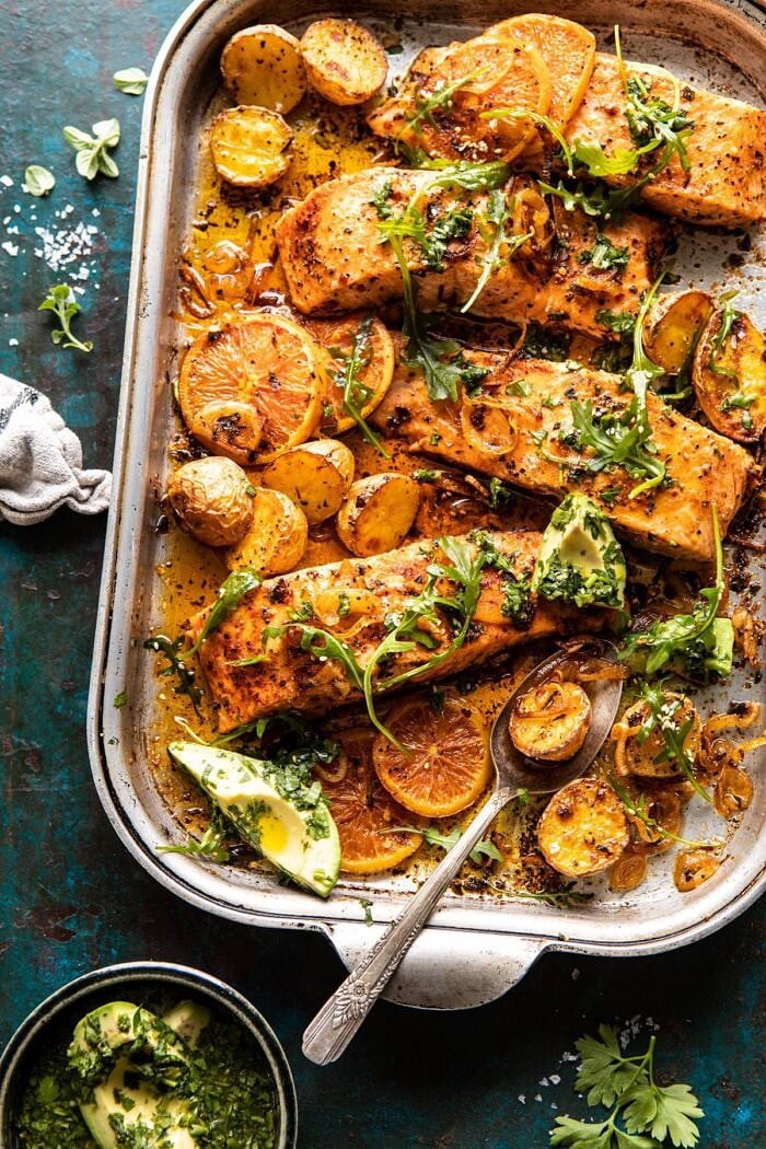 Pan-Seared Salmon with Avocado-Citrus Salsa