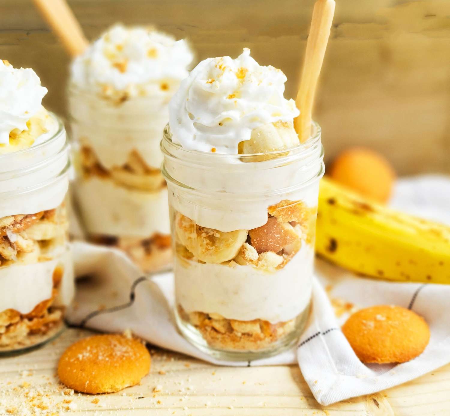 Honey-Glazed Banana Pudding Parfaits with Vanilla Wafers