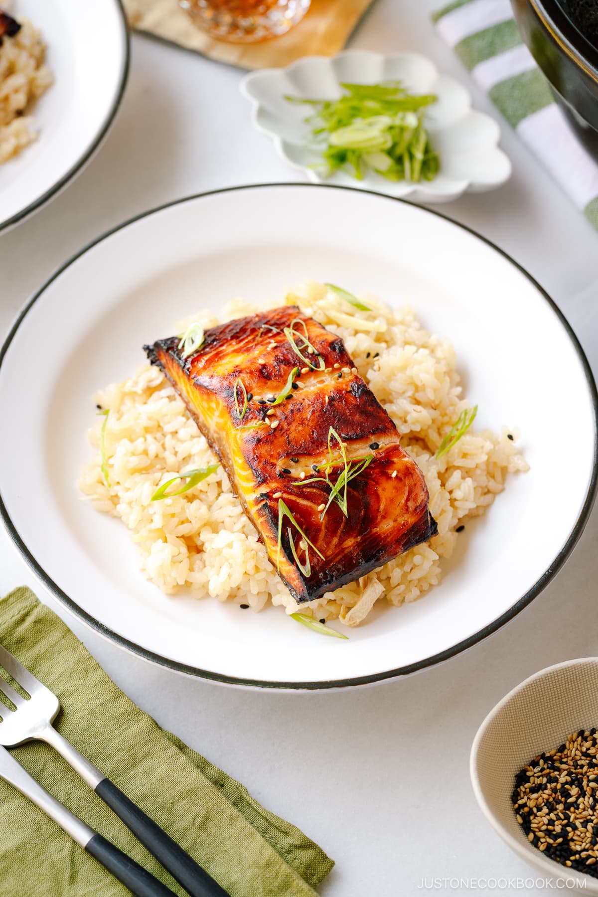 Miso-Glazed Salmon with Miso-Butter Rice
