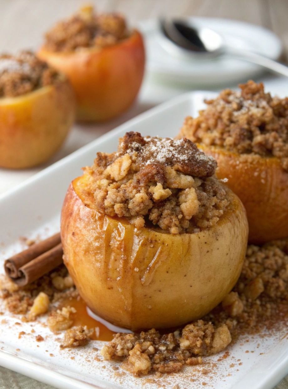 Quick Baked Apples with Cinnamon and Walnuts