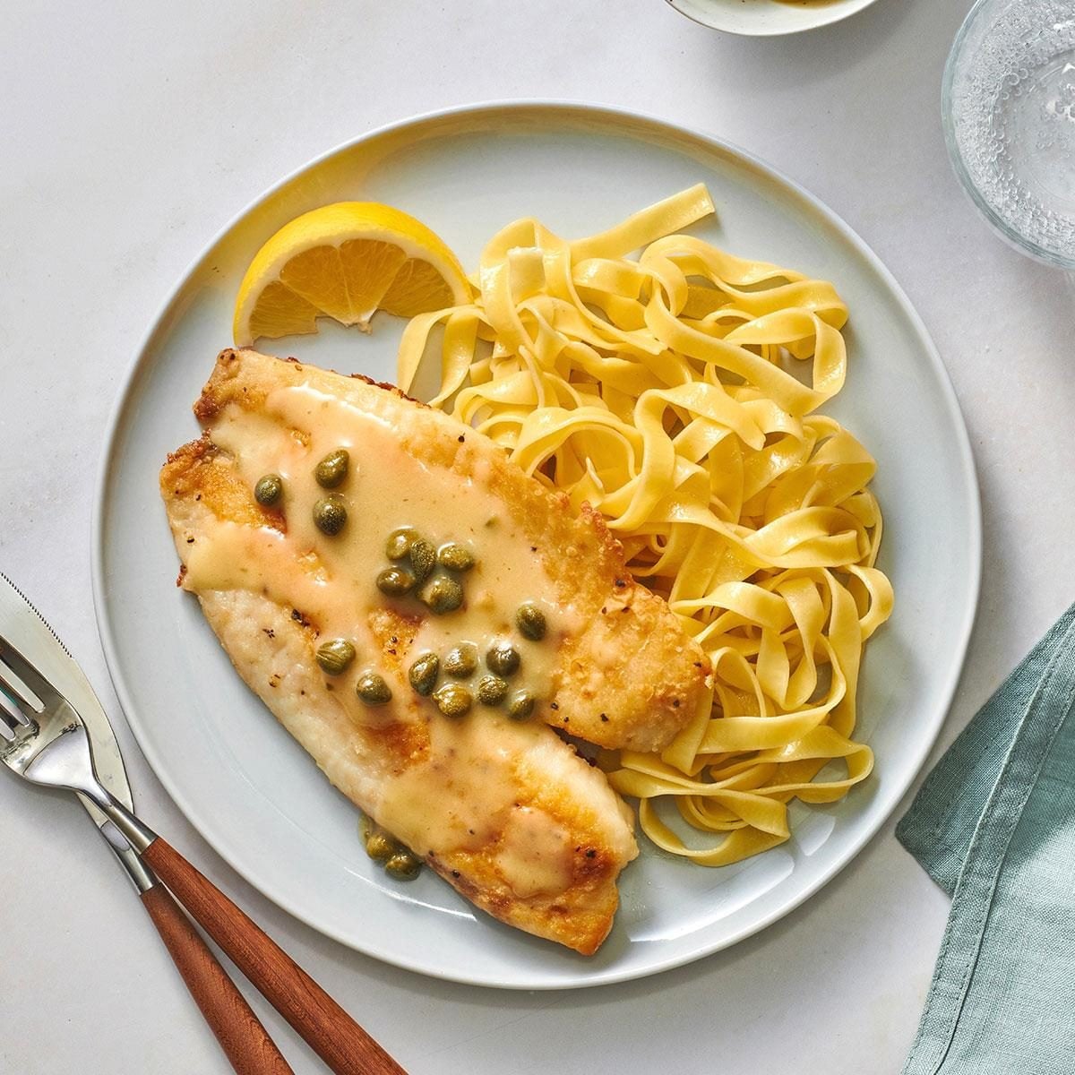 Pan-Seared Tilapia with Lemon Caper Sauce