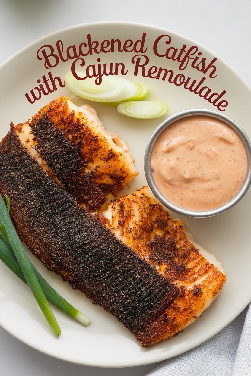 Grilled Cajun-Spiced Catfish with Tangy Remoulade