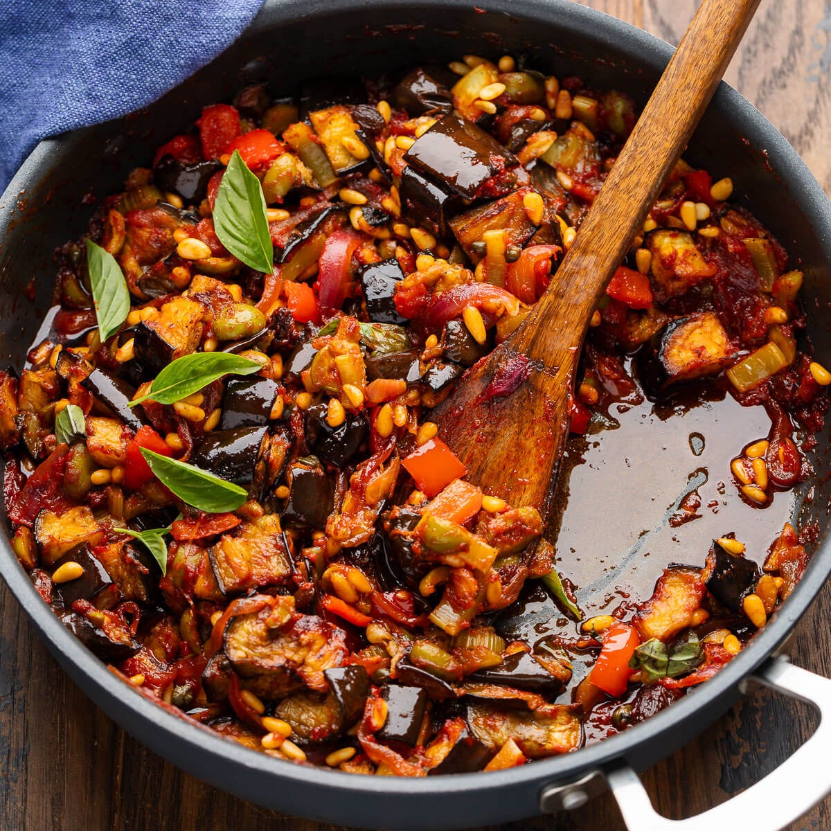 Sicilian Eggplant Caponata with Anchovy Vinaigrette