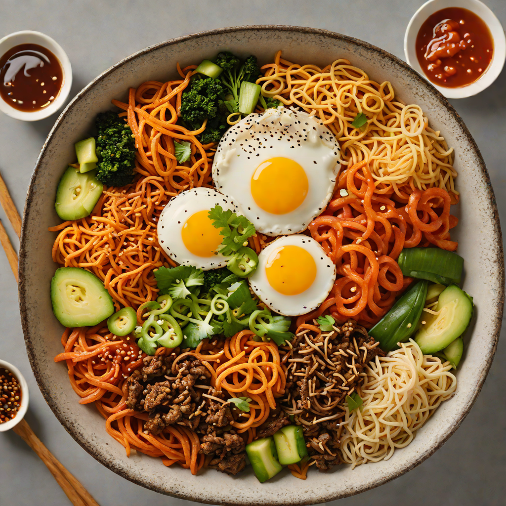 Vegan 'Authentic' Korean Bibimbap with Kimchi