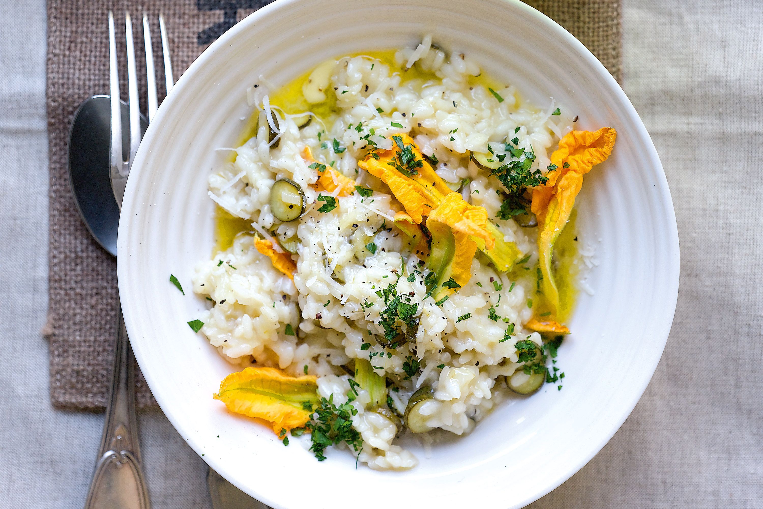 Floral-Inspired Herb Risotto