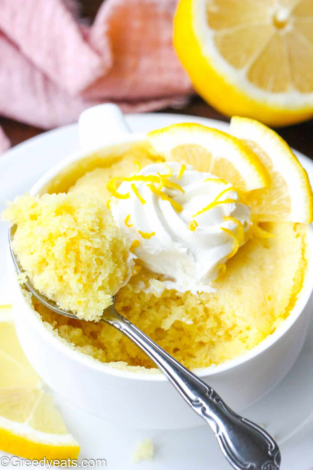 Microwave Lemon Meringue Mug Cake