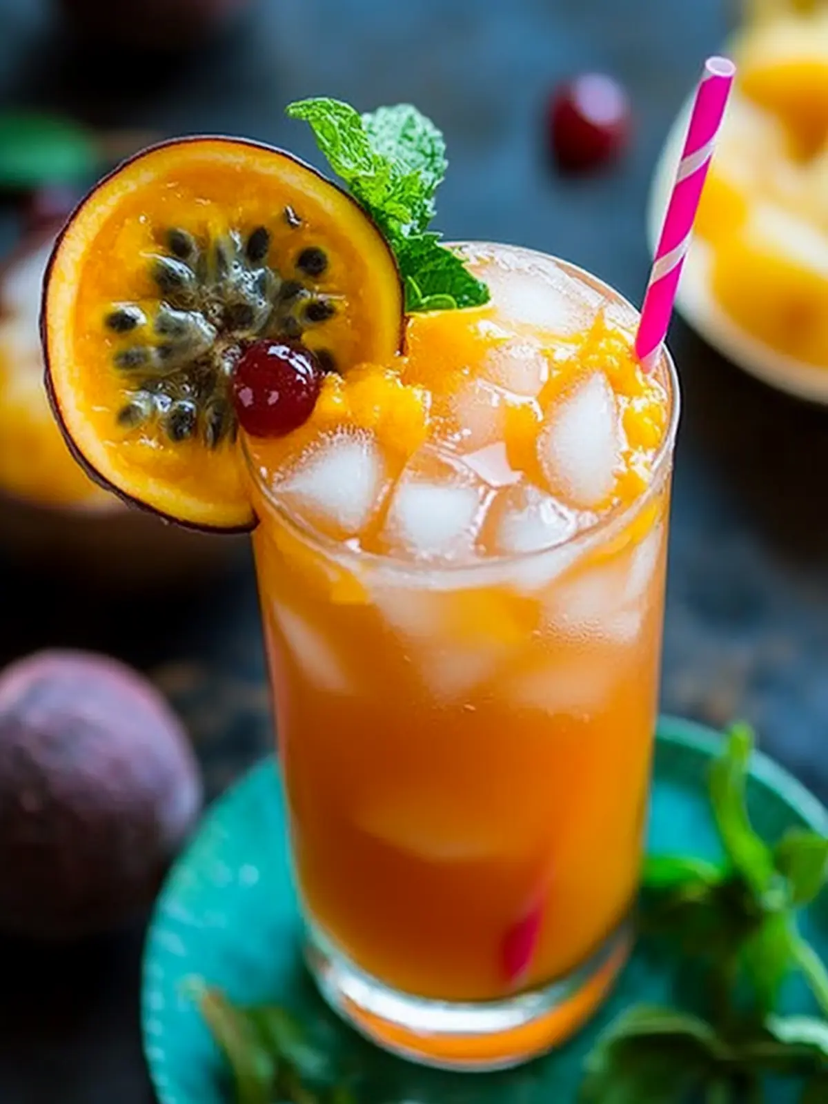 Tiki-Inspired Passion Fruit and Rum Cocktail