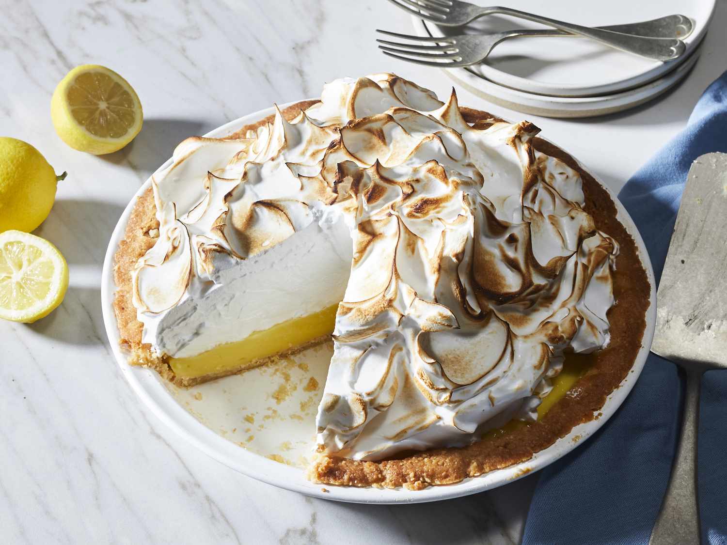 Lemon Meringue Spring Pie with Lavender Infusion