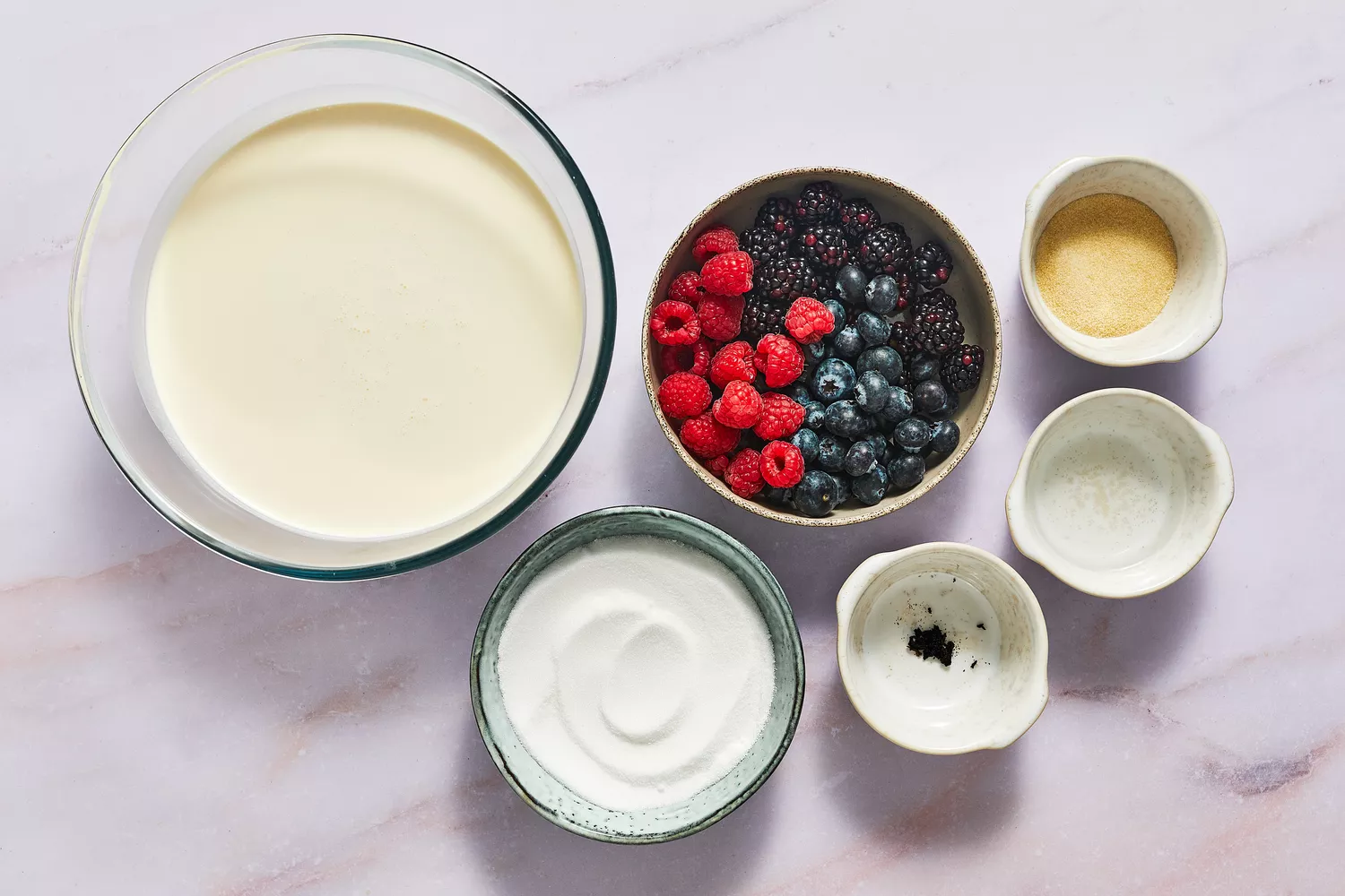 Sheet Pan Vanilla Bean Panna Cotta with Mixed Berries