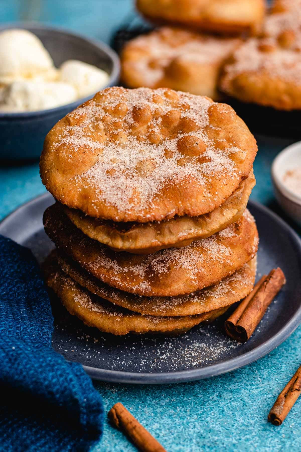 Traditional Mexican Buñuelos with Cinnamon Sugar