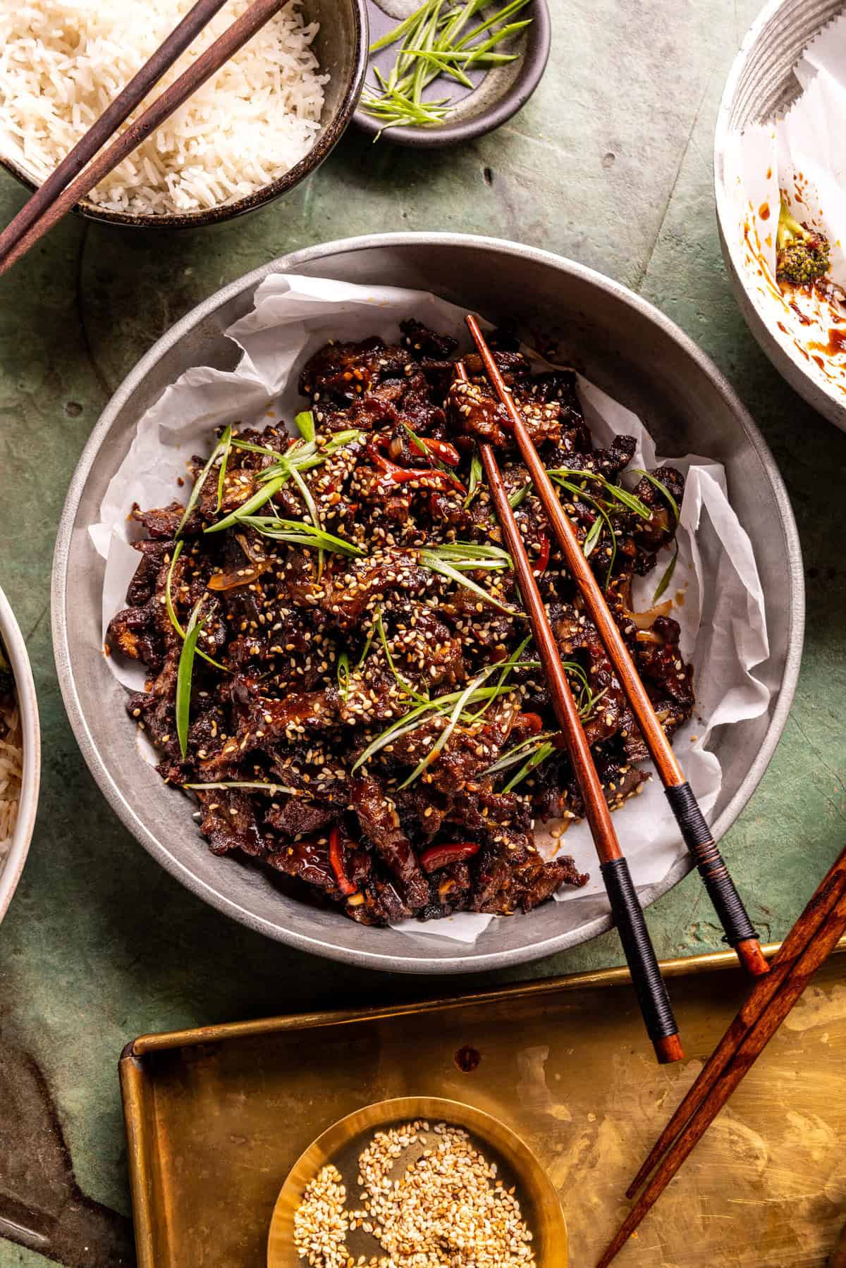 Sautéed Sesame Beef with Garlic and Scallions
