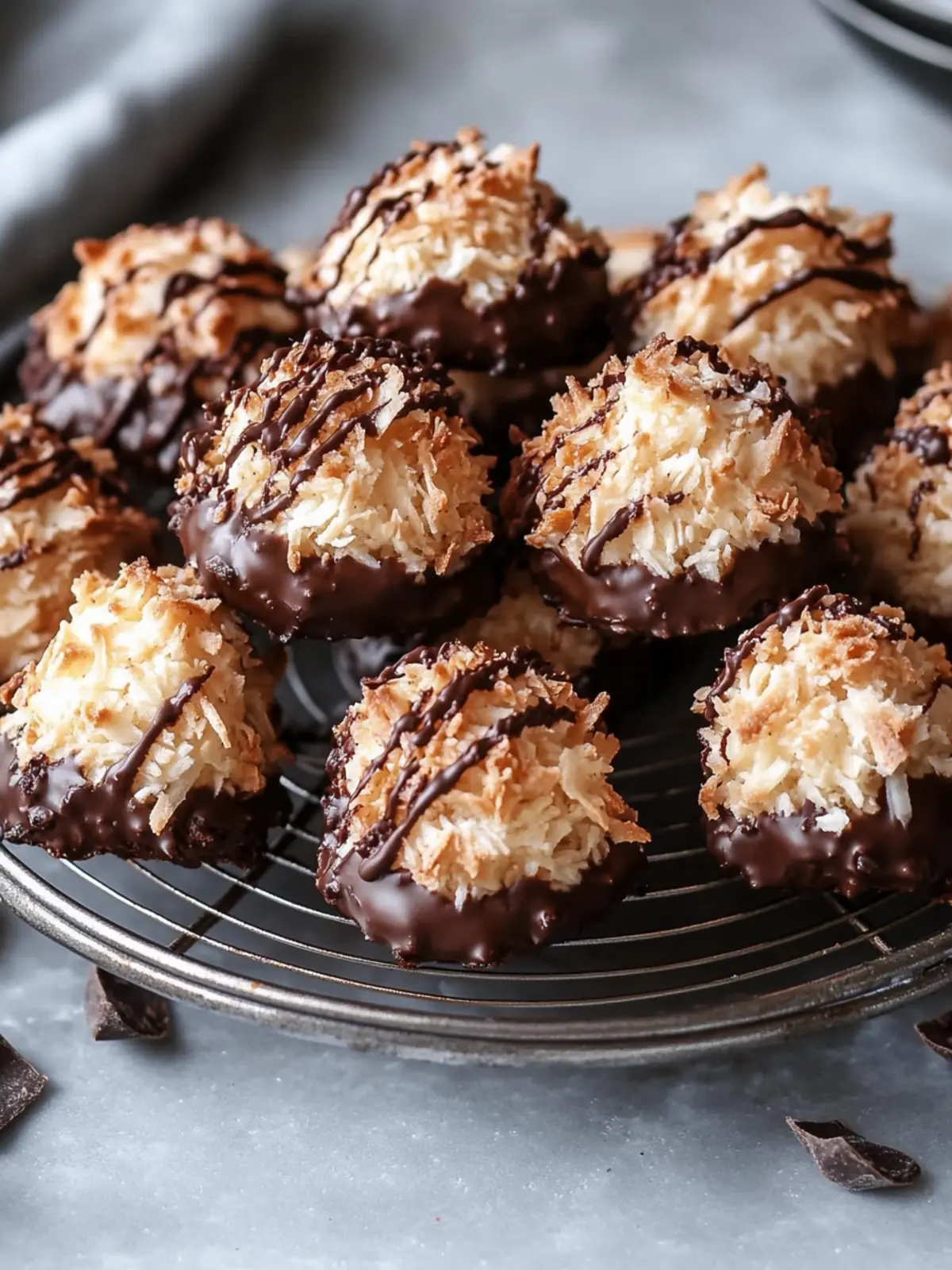 No-Bake Coconut Macaroon Bars with Dark Chocolate Drizzle