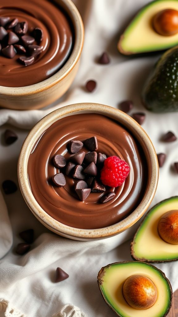 No-Bake Chocolate Avocado Mousse with Cinnamon