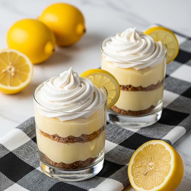 No-Bake Lemon Cheesecake Parfaits with Graham Cracker Crunch