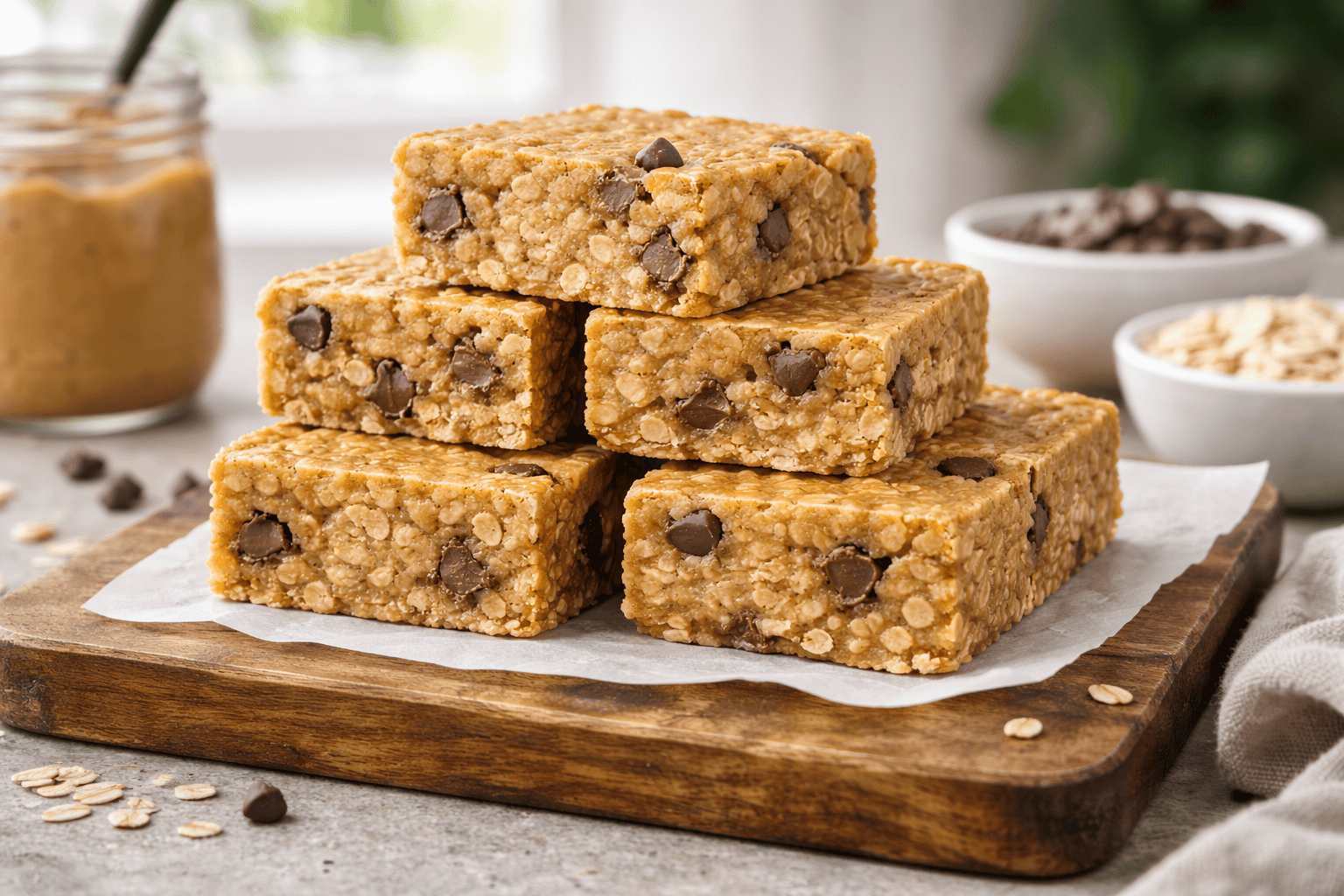 Quick No-Bake Peanut Butter Oat Bars