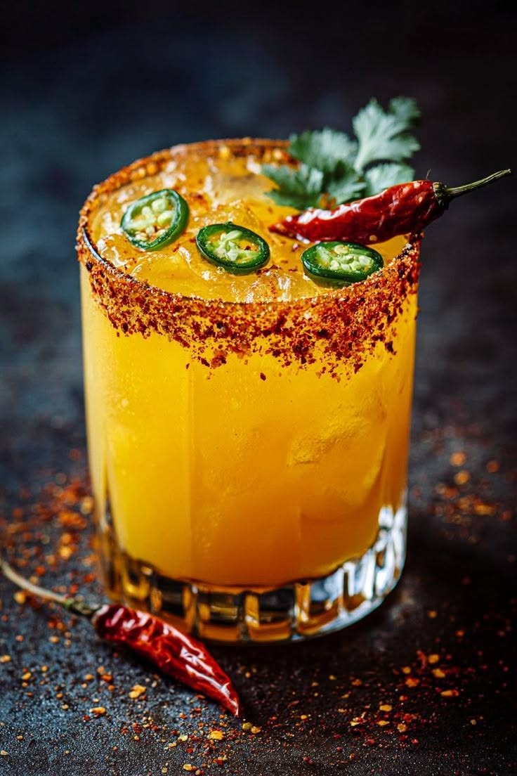 Rimmed Spiced Mango Margarita