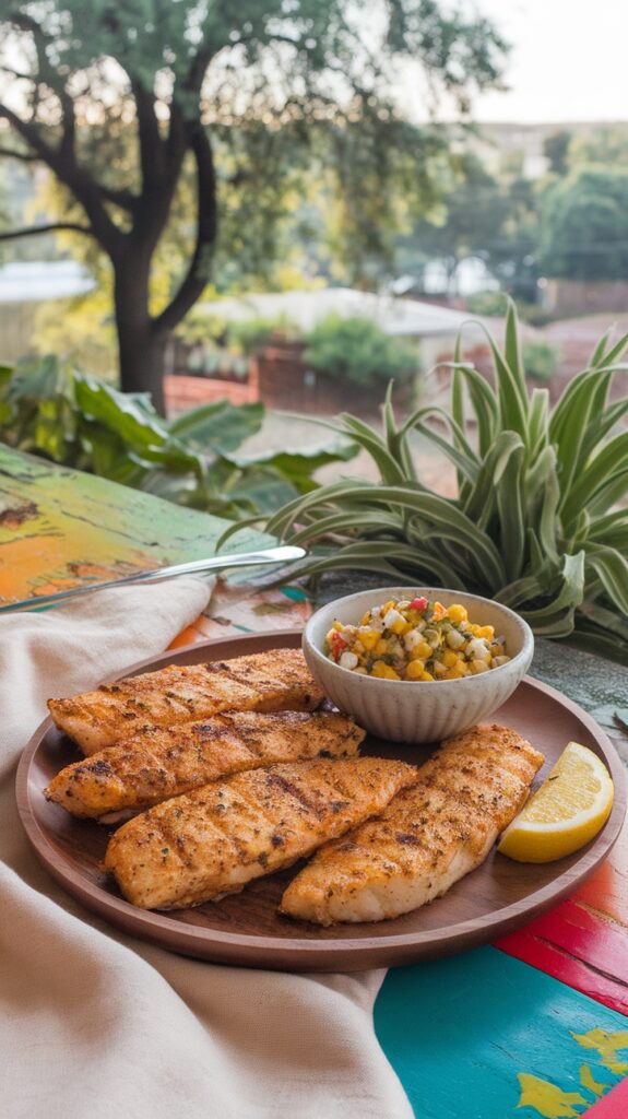 Seared Cajun-Spiced Catfish with Roasted Corn Salsa