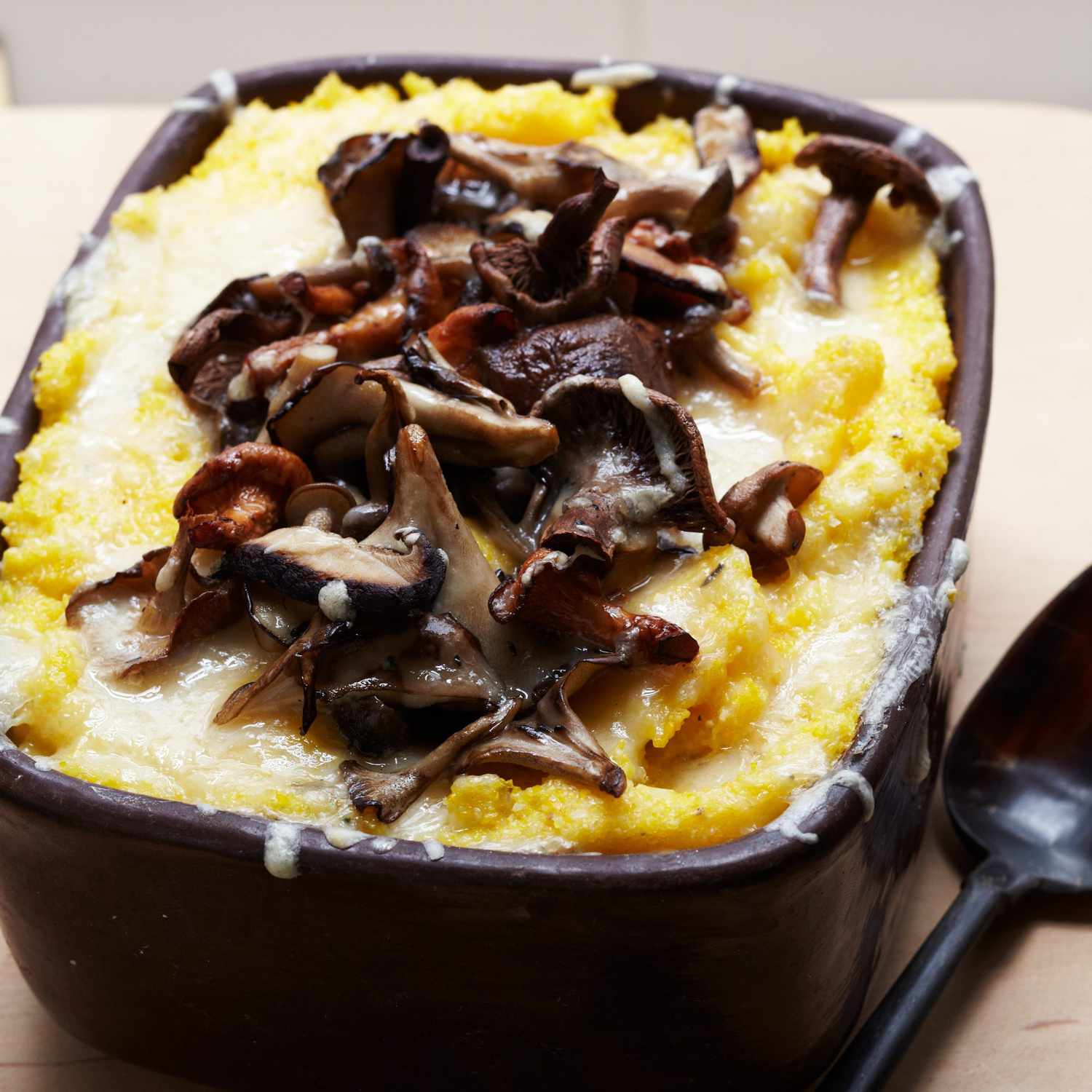 Italian Oven-Baked Polenta with Wild Mushrooms and Parmesan