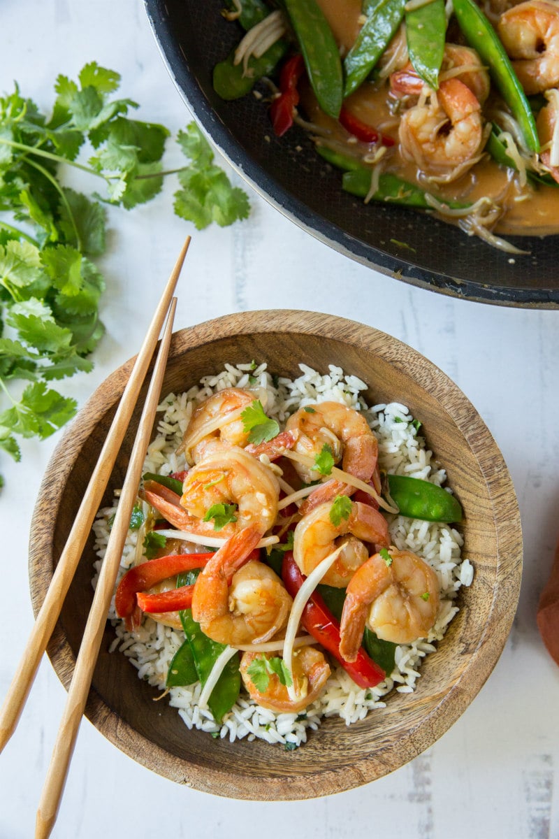Thai-Inspired Shrimp Stir-Fry with Coconut Rice