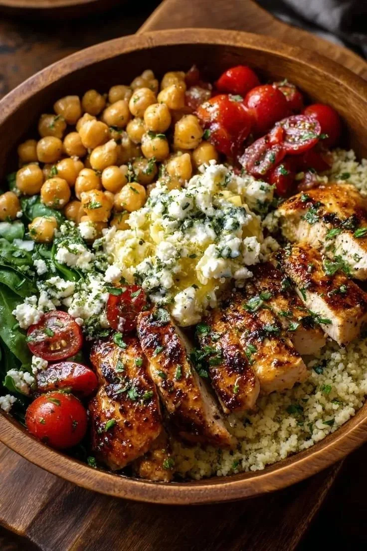 Grilled Citrus-Herb Chicken with Spiced Chickpea Salad