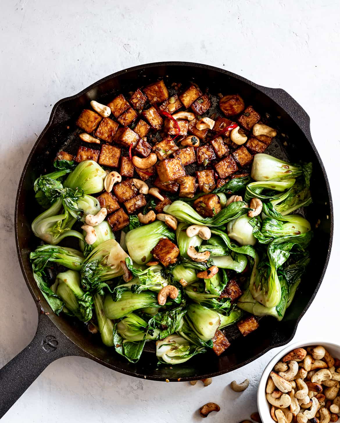 Tofu Stir-Fry with Cashews and Bok Choy