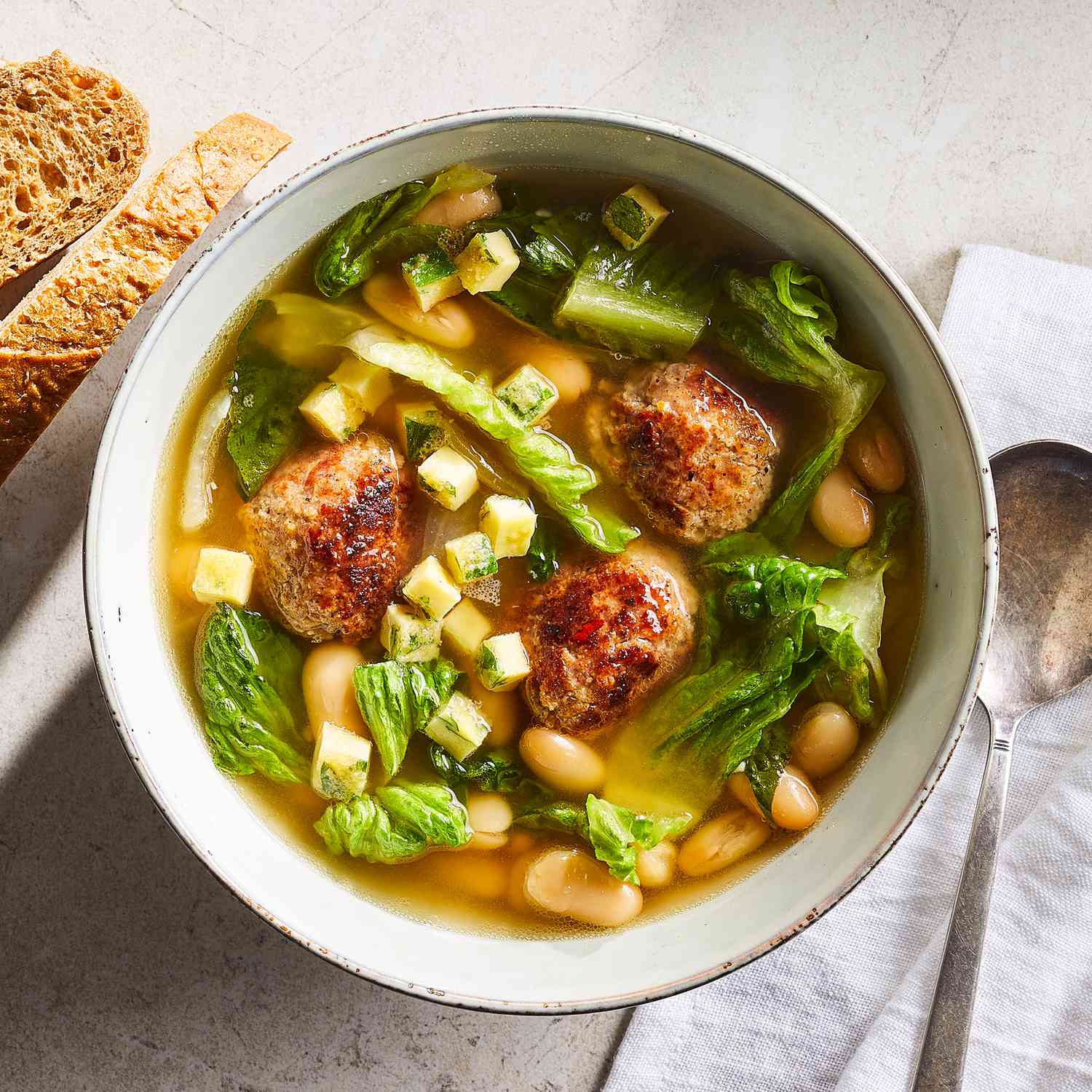 Italian Sausage and Escarole Soup with White Beans