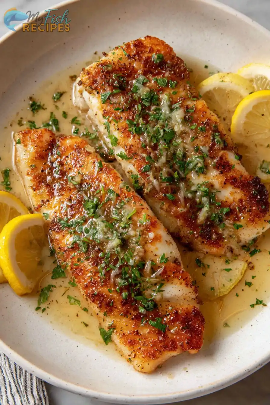 Lake Erie Pan-Seared Walleye with Lemon Caper Sauce