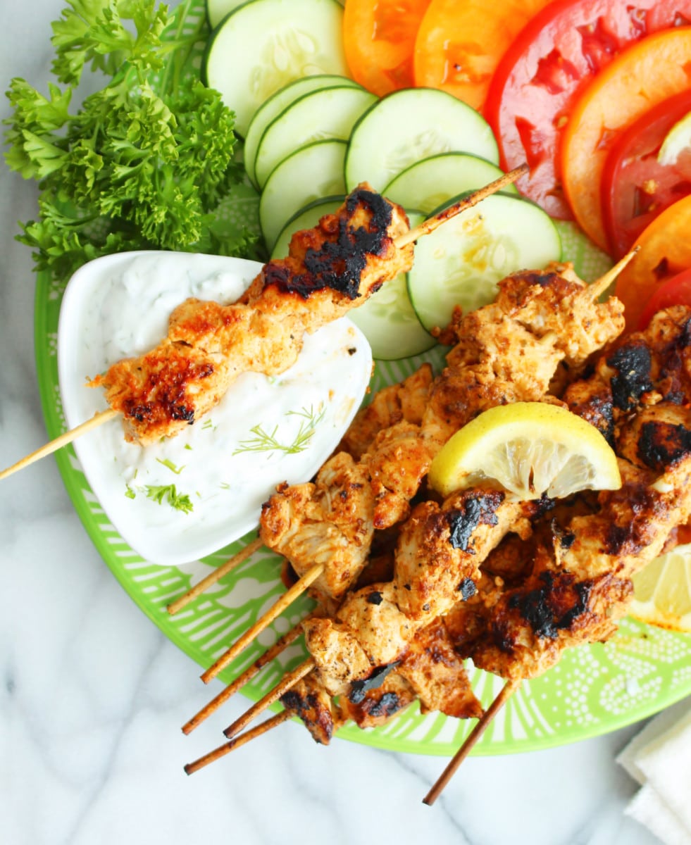North Ridgeville Freedom Festival Grilled Chicken Skewers with Herb Yogurt Dip