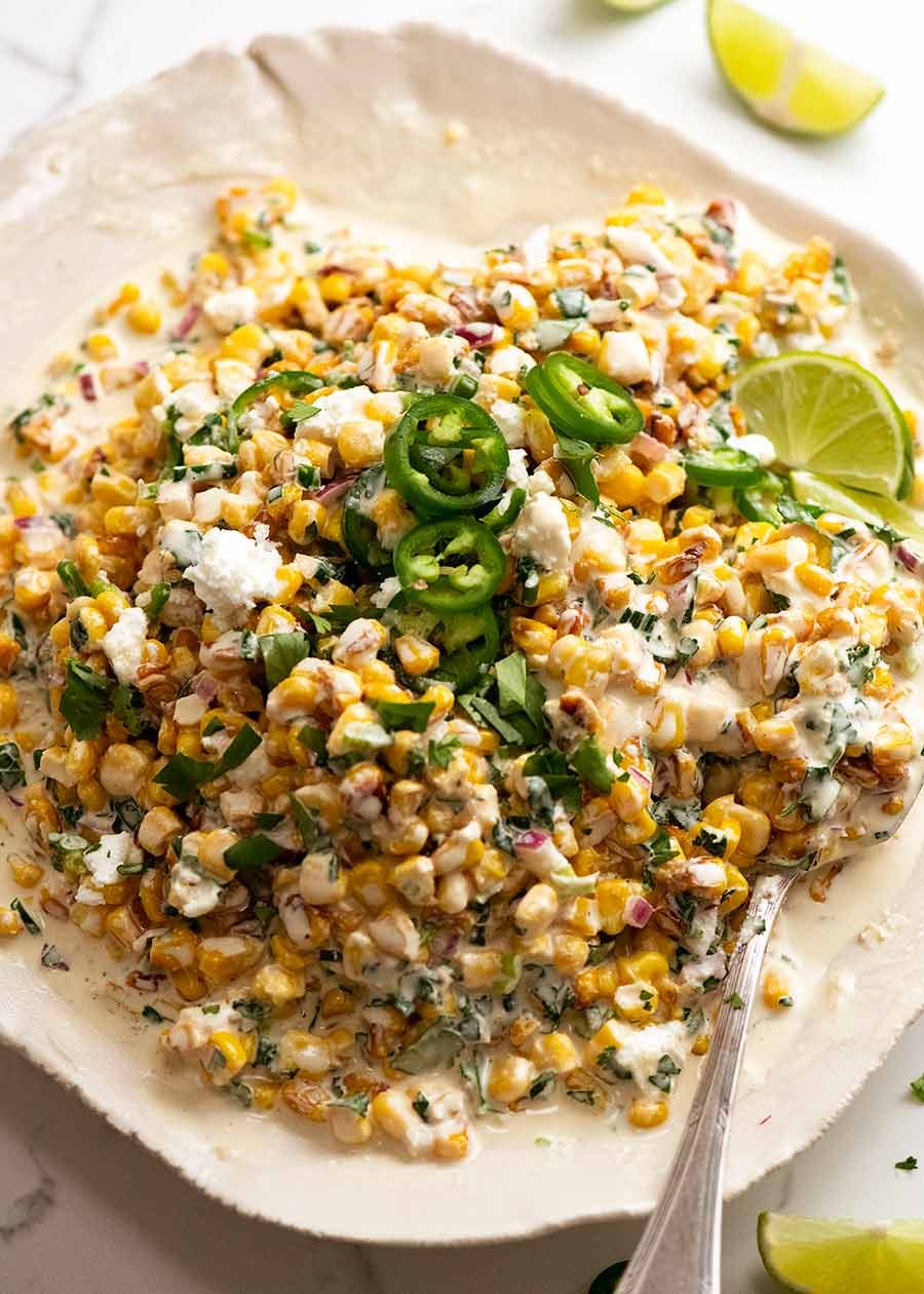 Sautéed Garlic Shrimp with Spicy Mexican Street Corn Salad
