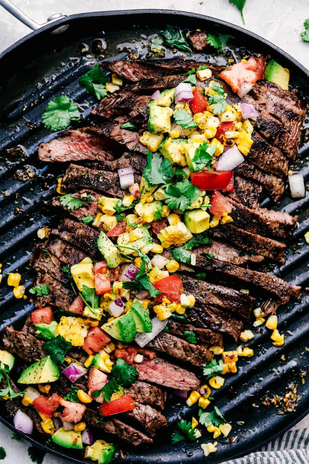 Grilled Garlic-Lime Ribeye with Charred Corn Salsa