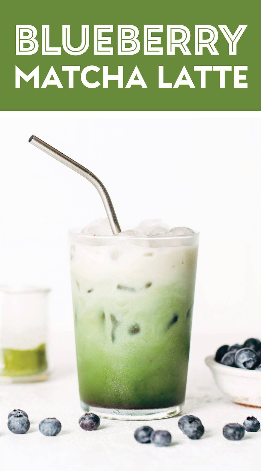 Frozen-Themed Iced Blueberry Matcha Latte