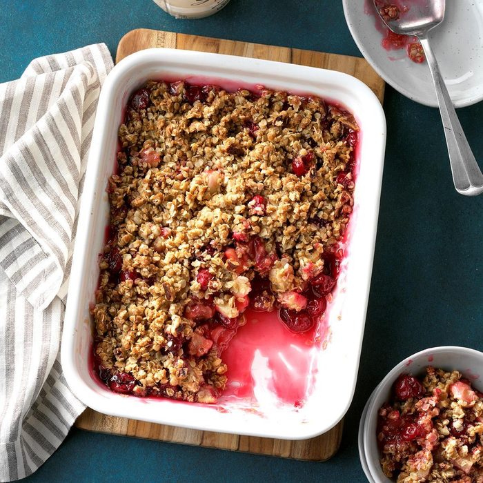 Baked Apple and Cranberry Crisp with Oat Topping