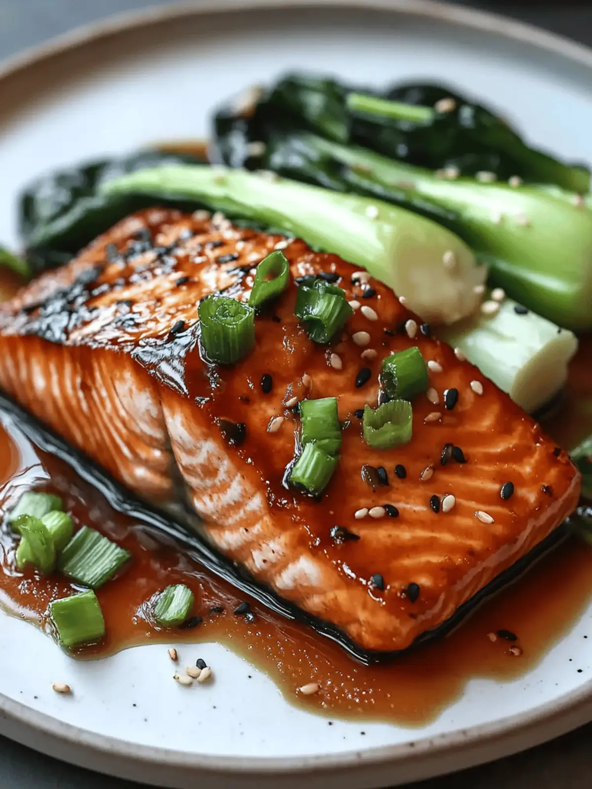 Sesame-Ginger Glazed Salmon with Sautéed Bok Choy