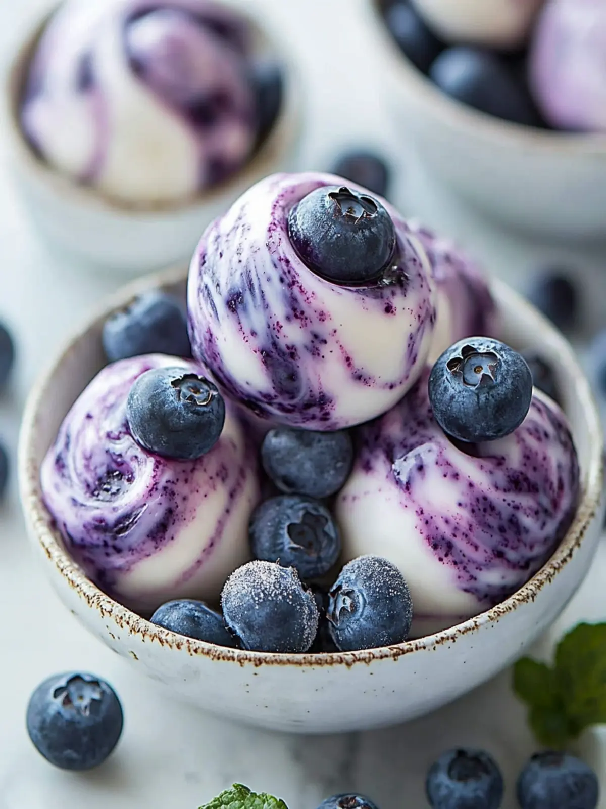 No-Churn Blueberry Swirl Frozen Yogurt