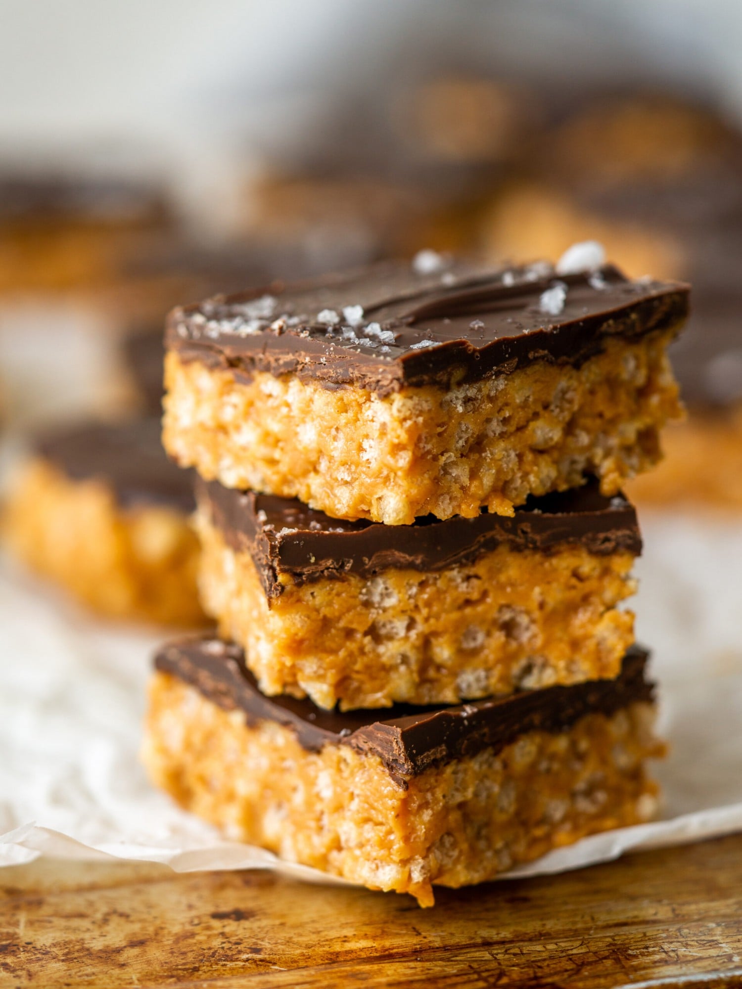 No-Bake Peanut Butter Chocolate Rice Krispie Bars